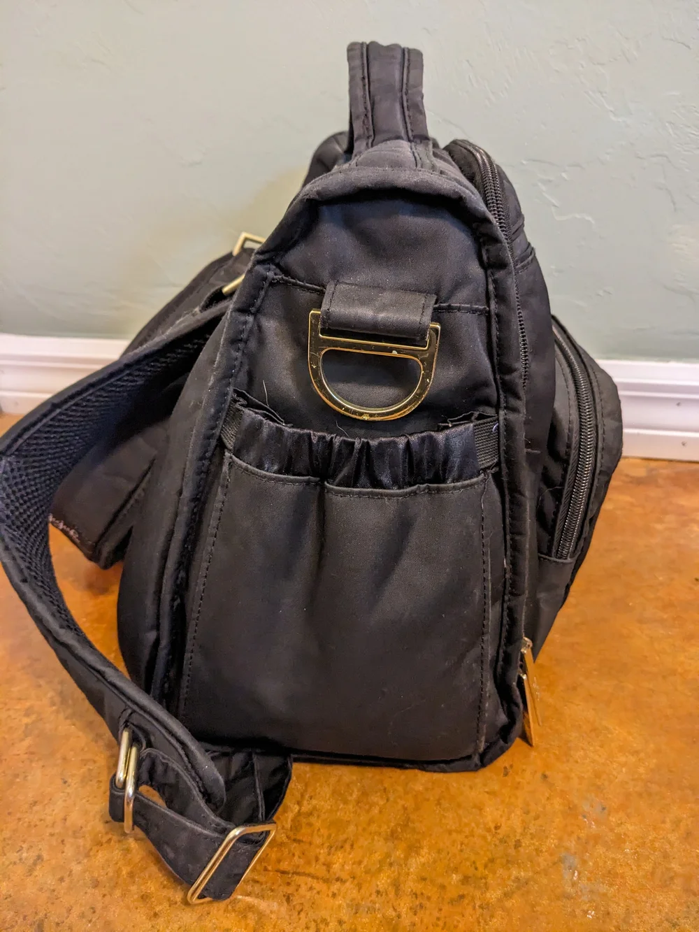 Ju-Ju-Be BFF Monarch Black Diaper Bag w/Changing Pad, Shoulder & Backpack Straps